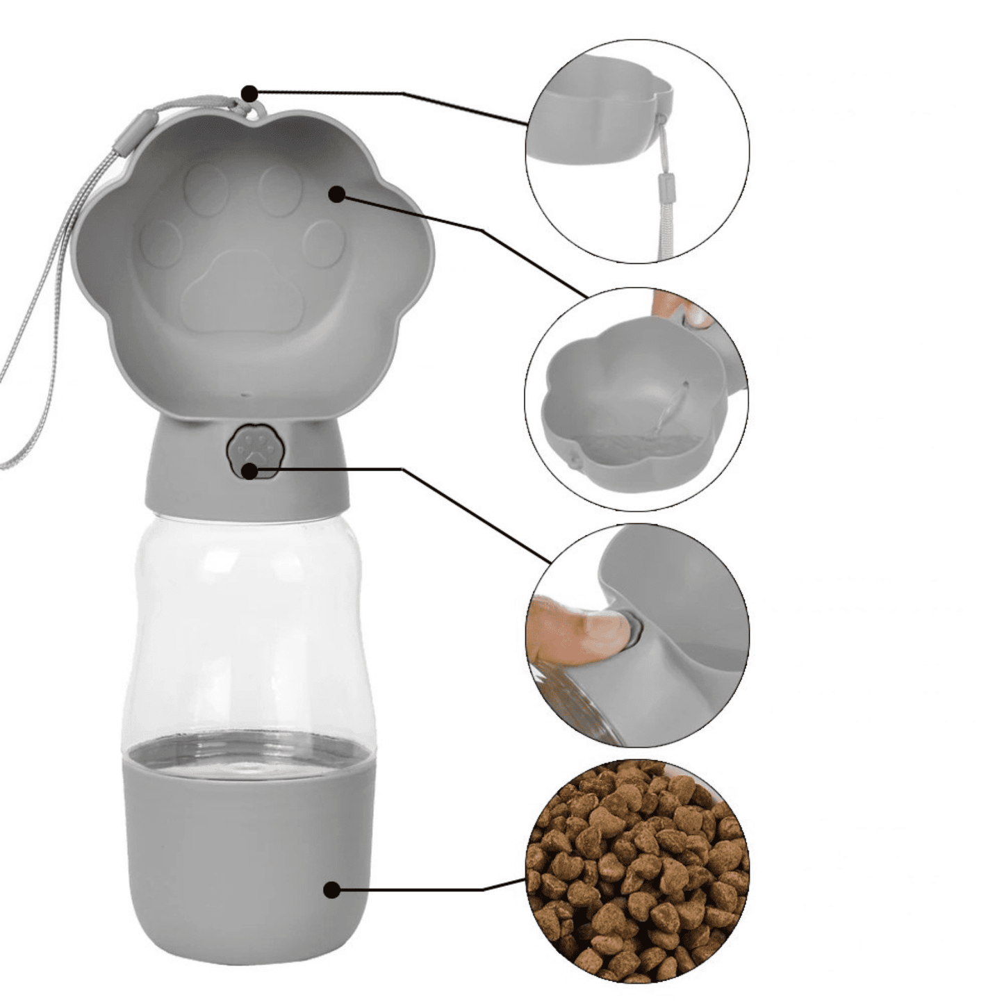 Gourde 2 en 1 pour chien | PawHydro PetitePromenade