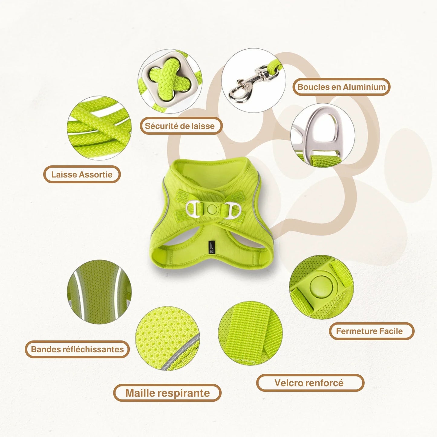 Harnais avec laisse pour petit chien | SmallWalk Pastel PetitePromenade