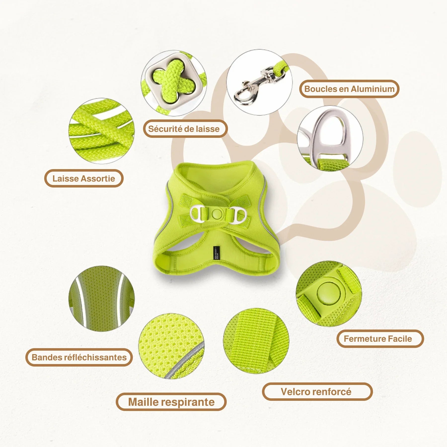 Harnais avec laisse pour petit chien | SmallWalk Pastel PetitePromenade