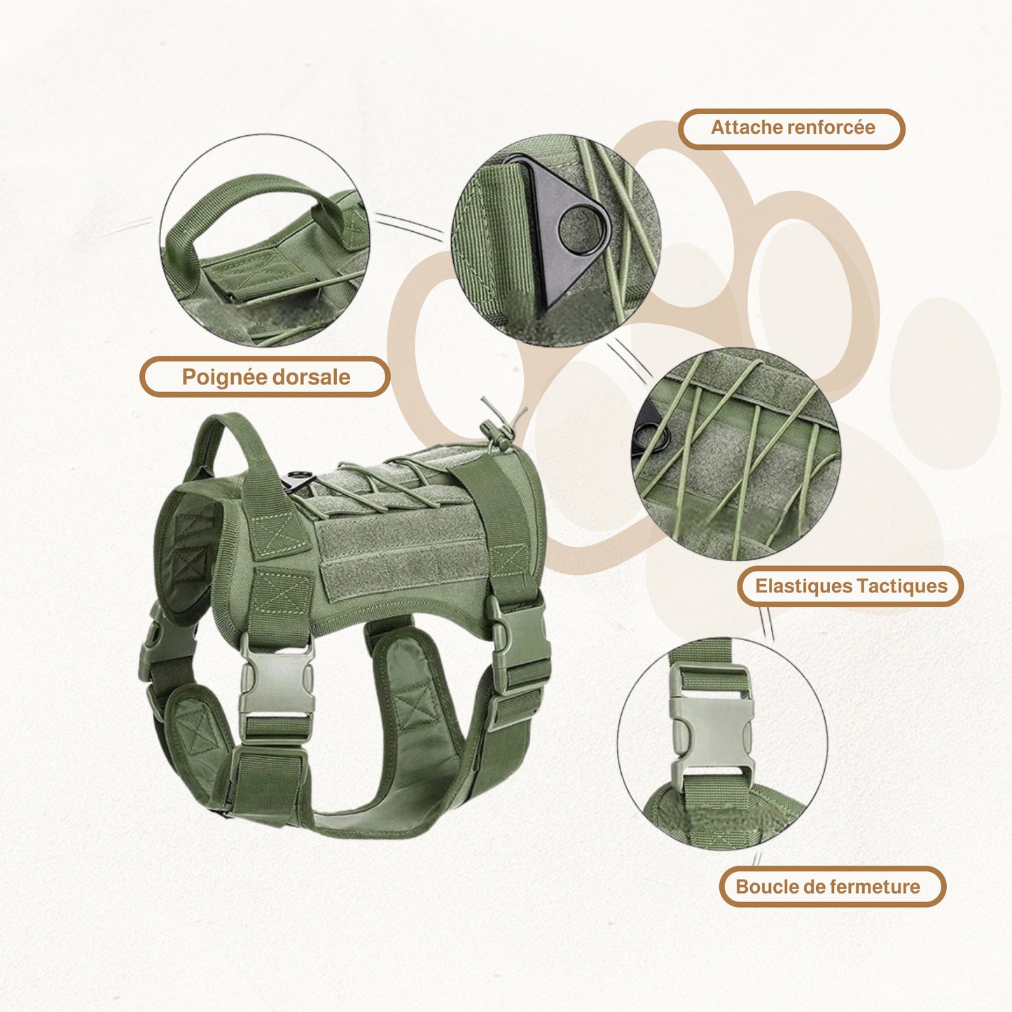 Harnais tactique chien | TacticalGrip